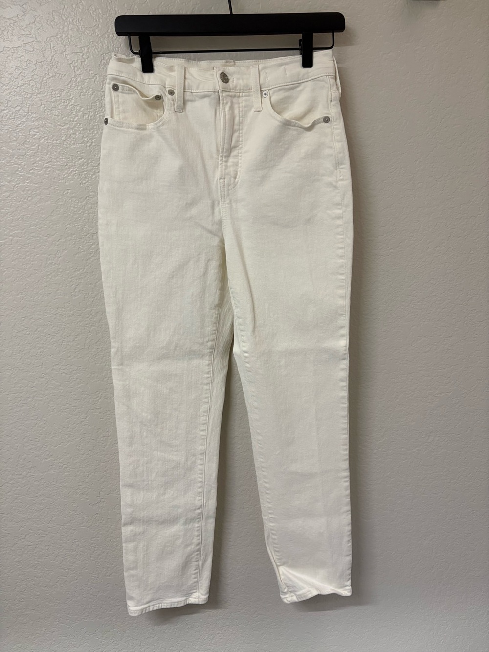 Madewell White High-Rise Straight Jeans